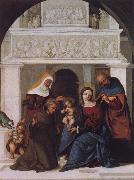 Lodovico Mazzolino The Holy Family with Saints John the Baptist,Elizabeth and Francis France oil painting artist